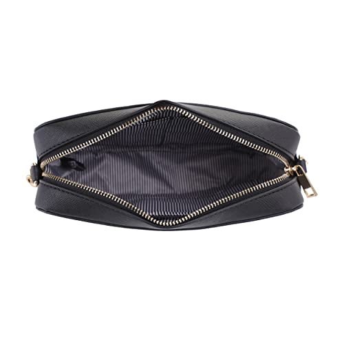 EVVE Women's Saffiano Crossbody Camera Bag Designer Shoulder Purse with Chain and Leather Strap|BK - Image 5
