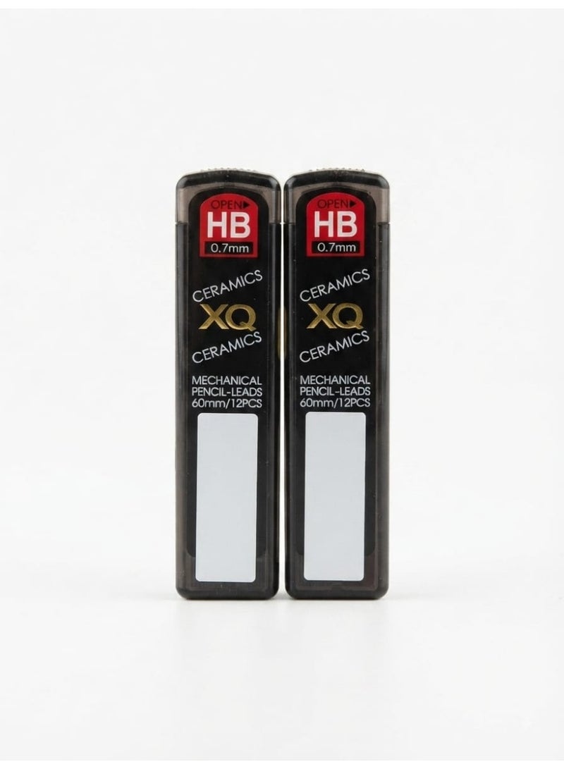 DONG-A XQ Ceramics Mechanical Pencil Leads HB 0.7mm - 2 Packs (24 Leads Total)