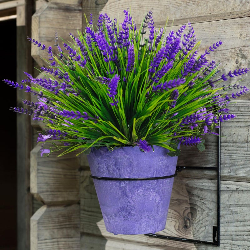 Bassion Artificial Flowers for Outdoors, 24 Bundles Fake Lavender Flowers UV Resistant Plastic Plants Faux Purple Monkey Grass for Home Porch Garden Window Box Indoor Outdoor Decorations - Image 4