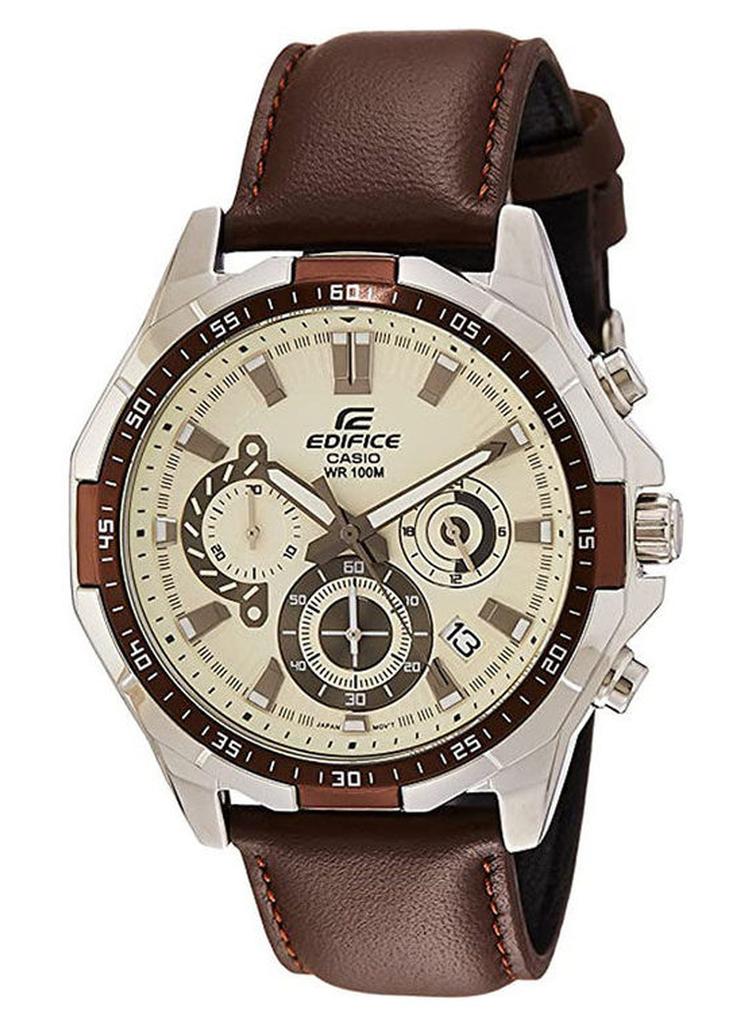 CASIO Men Leather Analog Buckle Watch EFR-554L-7AV - Image 1
