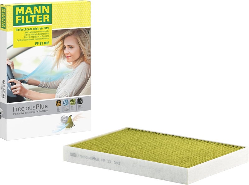 MANN FILTER Space saving MANN-FILTER FP 31 003 Cabin Air Filter - FreciousPlus Biofunctional Pollen Filter - For Cars Tiered cost purchase alternatives - Image 1