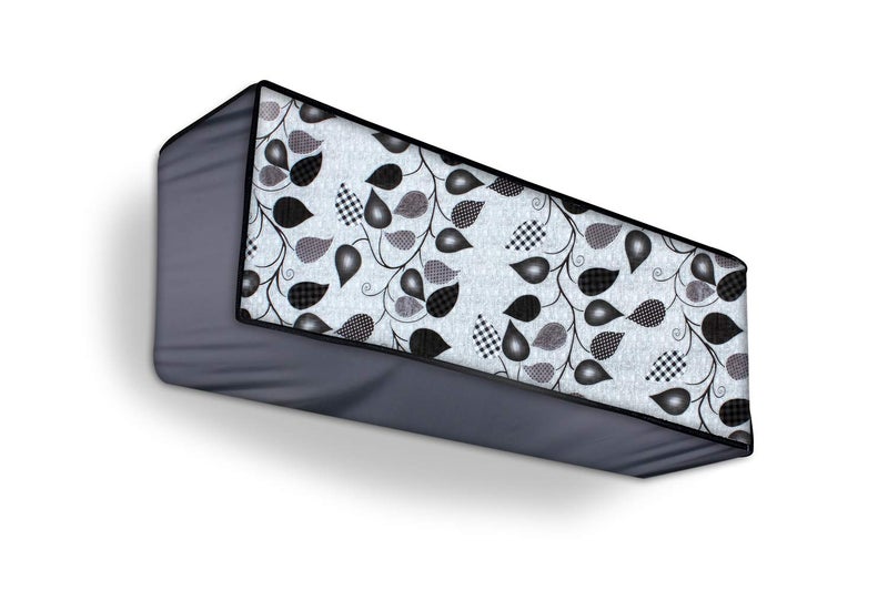 Da Anushi Split Ac Cover Indoor Unit For 2 Ton Capacity Ac, All Weather Polyester Cover / Attractive Digital Prints / Dustproof / Water Resistant Ac Cover (Grey Leaf) - Image 1
