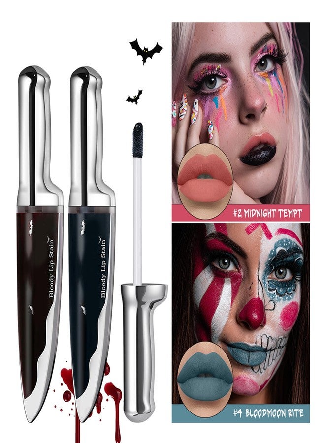 DLZZRS Matte Liquid Lip Gloss, Bloody Lip Stain, Spill-Proof Formula Design High Impact Long Lasting Lip Stain, Smudge Proof & Waterproof Velvet Lip Tint Vampy Halloween Makeup (#04 BLOODMOON RITE) - Image 3