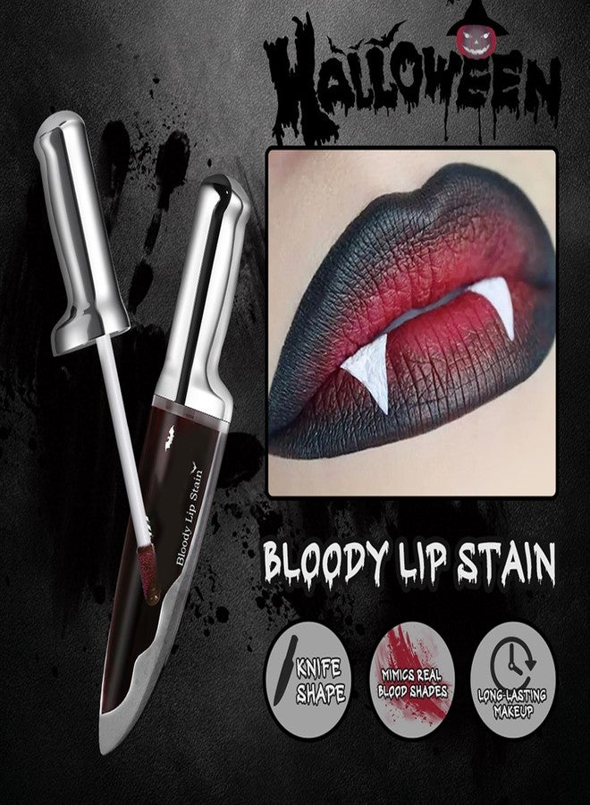 DLZZRS Matte Liquid Lip Gloss, Bloody Lip Stain, Spill-Proof Formula Design High Impact Long Lasting Lip Stain, Smudge Proof & Waterproof Velvet Lip Tint Vampy Halloween Makeup (#04 BLOODMOON RITE) - Image 5