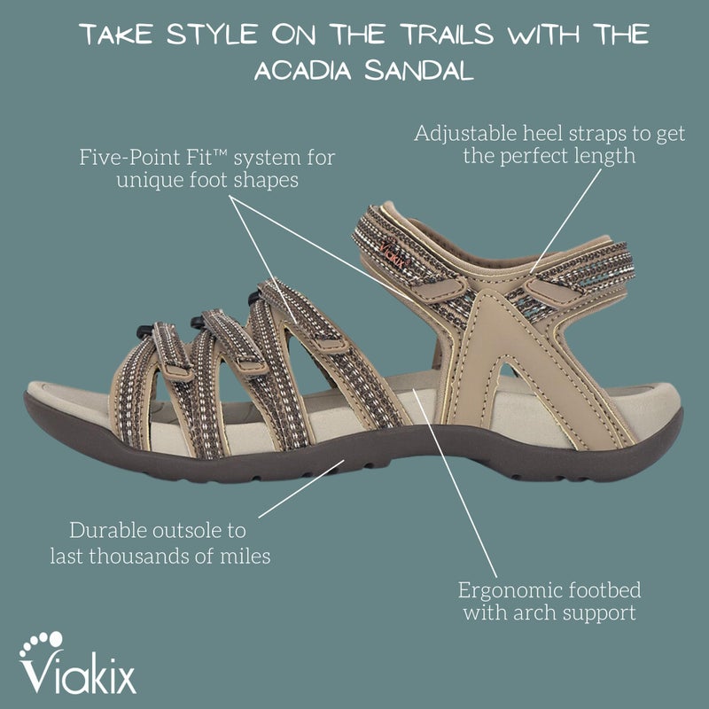 Viakix Womens Sport Sandal â€“ Comfortable Athletic Stylish Hiking Shoes, with Arch Support, Outdoors, Walking, Water, River, Trekking, Sandstone 9 - Image 5