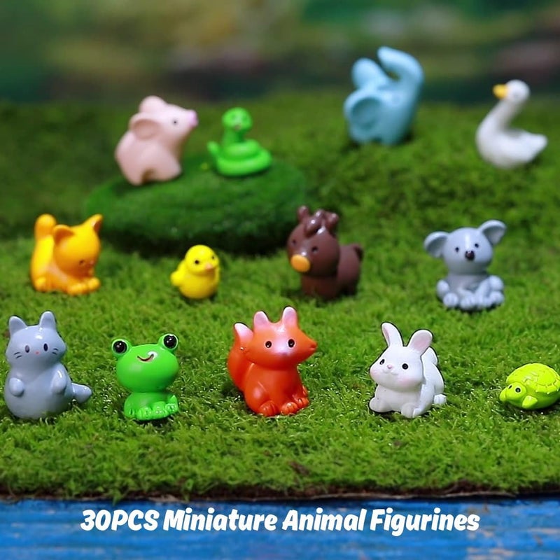 LOKIPA 30PCS Mini Resin Animals Figures Tiny Resin Animal Miniature Garden Decor Micro Landscape Fairy Dollhouse Ornament for Fairy Garden Dollhouse Plant Pots Bonsai Craft Decor - Image 4