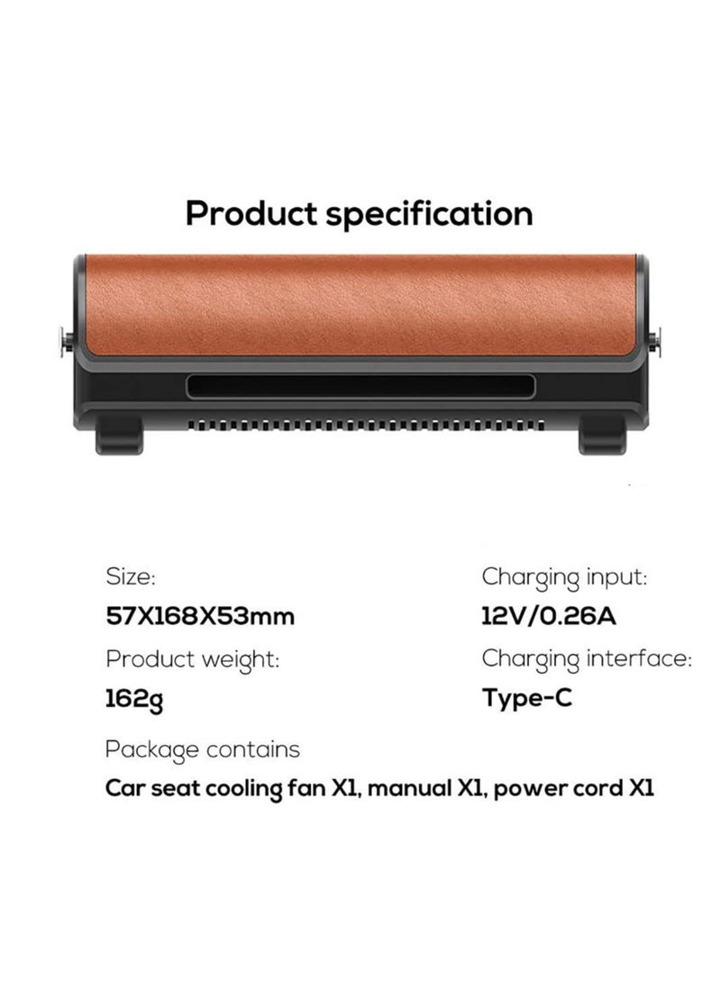 SYOSI Portable Car Seat Fan, for Front Rear Seat Passenger, USB Powered and 3 Speeds Strong Cooling Air Fan Adjustable Strap for SUV, RV, Vehicles, Office Seats (Brown) - Image 4