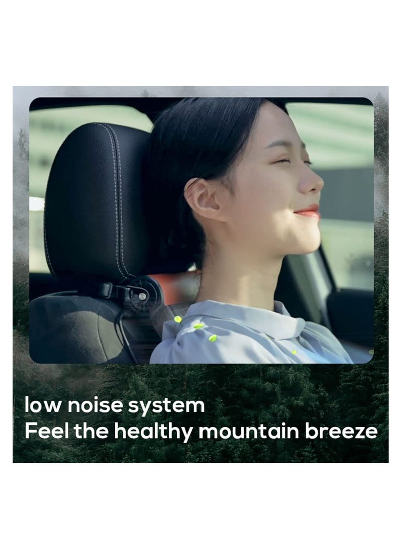 SYOSI Portable Car Seat Fan, for Front Rear Seat Passenger, USB Powered and 3 Speeds Strong Cooling Air Fan Adjustable Strap for SUV, RV, Vehicles, Office Seats (Brown) - Image 2