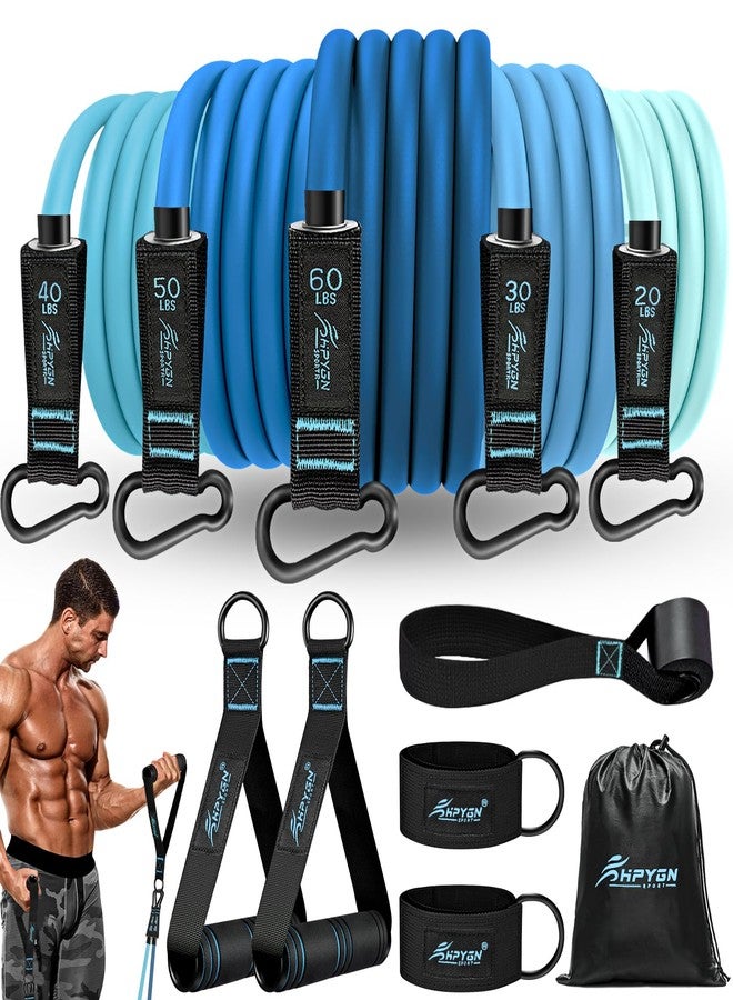 HPYGN Exercise Bands with Handles, Workout Bands, Fitness Bands with Door Anchor and Ankle Straps, for Heavy Resistance Training, Physical Therapy, Shape Body, Yoga, Home Workouts Set - Image 1