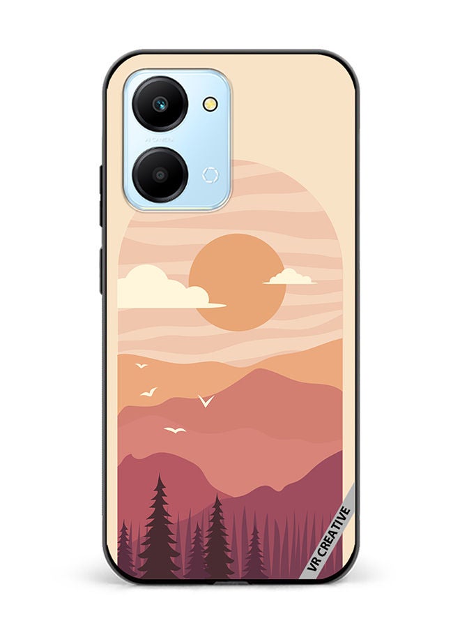 VR CREATIVE Protective Case Cover For Honor Play7T Abstract Landscape Design Multicolour - Image 1