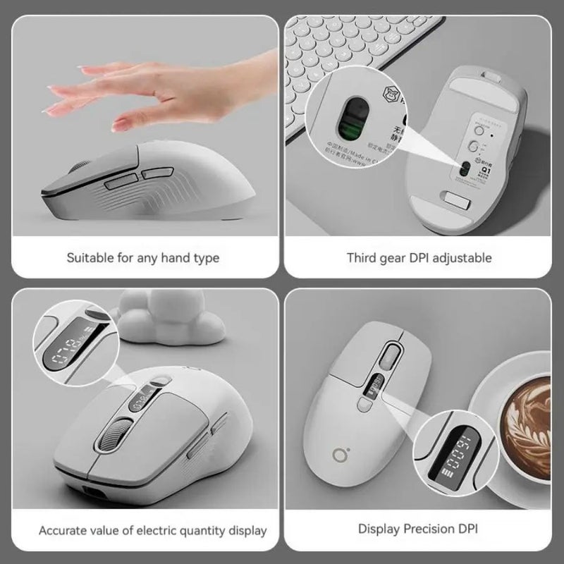 Eweadn Q1 Wireless Silent Mouse Mini Bluetooth Rechargeable Portable with Battery Display for Gaming Office, Purple - Image 5