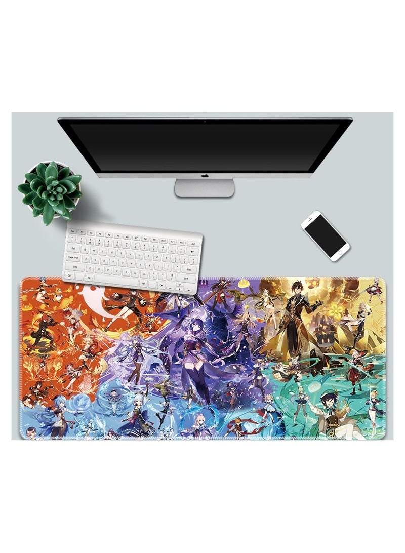 Heyla Extra-large anime cartoon game mouse pad, thickened desk pad with precise locking edge and anti-slip keyboard，15.7×35.4 inch - Image 1