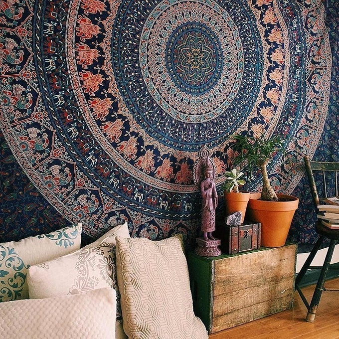 BEDSHEET FOR DOUBLE BED TEXTILE EXPORT BEAUTIFUL EXCLUSIVE L INDIAN MANDALA BED COVER HIPPIE BOHEMIAN THROW WALL HANGING INDIAN BEDSPREAD TAPESTRY