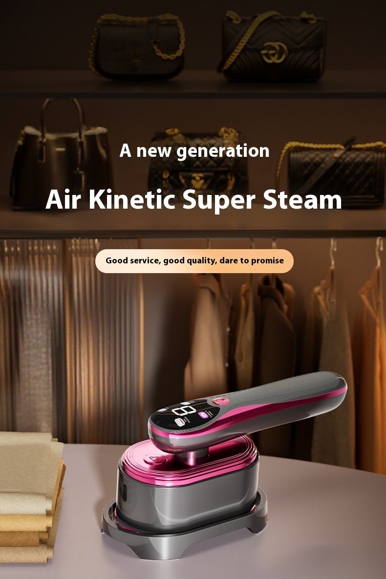آي كي مكواة بخار ذكية محمولة 2 في 1 بالذكاء الاصطناعي | تعقيم 99.99% | 4 أوضاع للأقمشة | لوحة كبيرة 10140مم² | محمولة للمنزل والسفر - Image 1