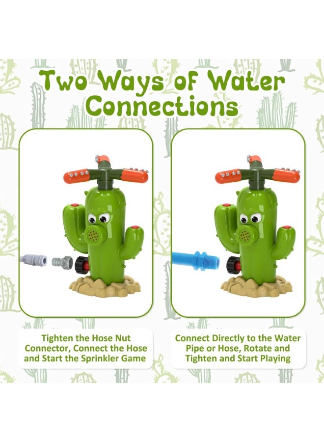 HOMESTAR Cactus-Shaped Outdoor Rotating Sprinkler | Fire Hydrant Water Spray Toy | Parent-Child Water Play Essential | Garden Watering Tool | Multi-Outlet Spray Design | Eco-Friendly Child-Safe Material | 360° Auto Rotation | Must-Have Summer Cooling Toy - Image 5