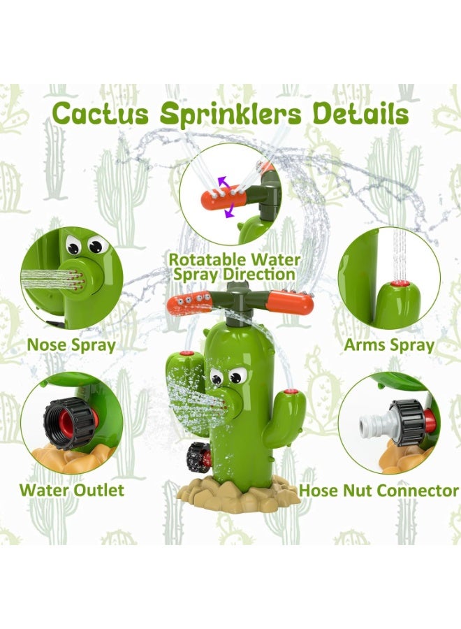 HOMESTAR Cactus-Shaped Outdoor Rotating Sprinkler | Fire Hydrant Water Spray Toy | Parent-Child Water Play Essential | Garden Watering Tool | Multi-Outlet Spray Design | Eco-Friendly Child-Safe Material | 360° Auto Rotation | Must-Have Summer Cooling Toy - Image 4