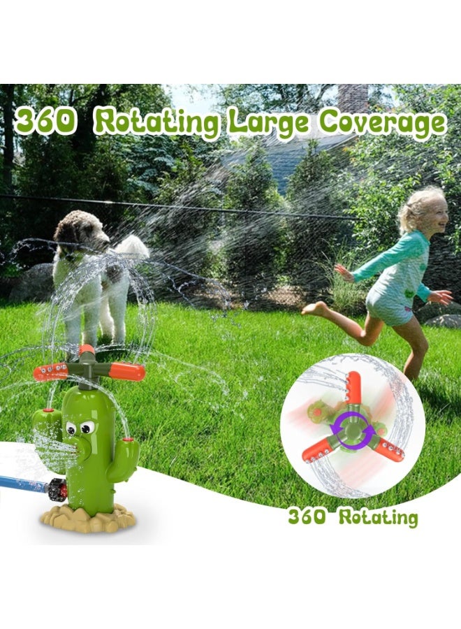 HOMESTAR Cactus-Shaped Outdoor Rotating Sprinkler | Fire Hydrant Water Spray Toy | Parent-Child Water Play Essential | Garden Watering Tool | Multi-Outlet Spray Design | Eco-Friendly Child-Safe Material | 360° Auto Rotation | Must-Have Summer Cooling Toy - Image 3