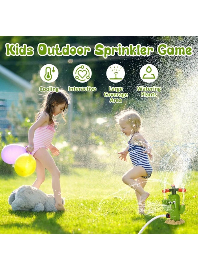 HOMESTAR Cactus-Shaped Outdoor Rotating Sprinkler | Fire Hydrant Water Spray Toy | Parent-Child Water Play Essential | Garden Watering Tool | Multi-Outlet Spray Design | Eco-Friendly Child-Safe Material | 360° Auto Rotation | Must-Have Summer Cooling Toy - Image 2