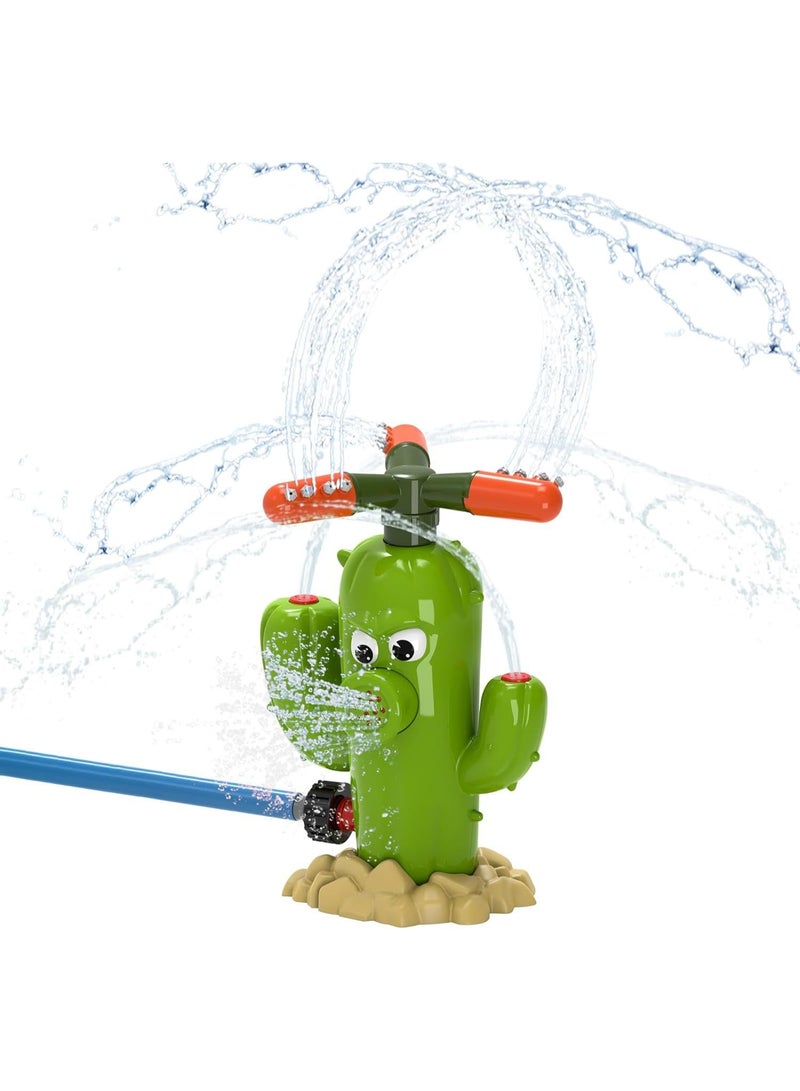 HOMESTAR Cactus-Shaped Outdoor Rotating Sprinkler | Fire Hydrant Water Spray Toy | Parent-Child Water Play Essential | Garden Watering Tool | Multi-Outlet Spray Design | Eco-Friendly Child-Safe Material | 360° Auto Rotation | Must-Have Summer Cooling Toy - Image 1