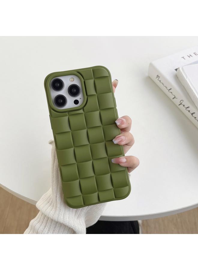 زبون جراب لهاتف iPhone 13 Pro Max بتصميم مكعب ثلاثي الأبعاد وملمس جلدي - Image 1