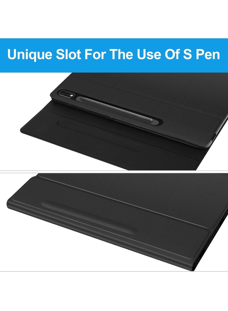 JAJEEK Samsung Galaxy Tab S8 Plus/S7 FE/S7 Plus 12.4” Keyboard Case – Magnetic Detachable Bluetooth Keyboard, Protective Stand Cover with S Pen Charging Support, Slim & Durable Case for Galaxy Tab S8+ (2022), S7 FE (2021), S7+ (2020) – Black - Image 2