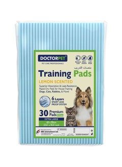 DOCTERPET Doctor Pet Training Pads Lemon 30's (60x90cm) – Extra Large Rapid-Dry Leak-Proof Pads,Scented, 6 Layers Quilted, Superior Absorption, Odor Control, Pet Training for Dogs, Cats, Rabbits  - Image 1