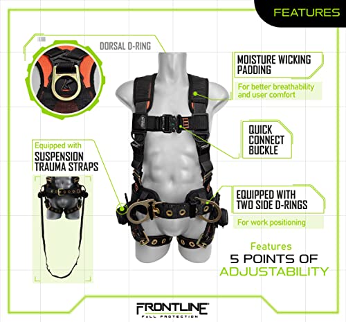FRONTLINE FALL PROTECTION Combat™ Full Body Harness | New styles | OSHA and ANSI compliant (ML, Full Body Harness)… - Image 3