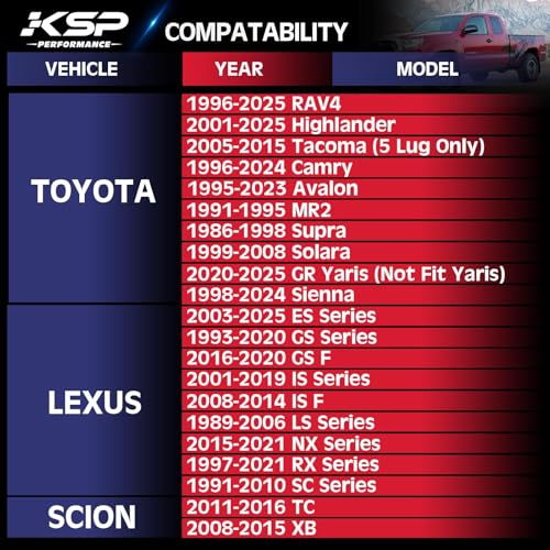 KSP PERFORMANCE KSP 20mm 5x114.3 Hubcentric Wheel Spacers Fit TC XB, ES300 350, GS300 350 430,IS250 300 350,LS400 430 460,RC300 350, Camry Highlander Tacoma(4 pcs 60.1 bore 12X1.5mm) - Image 3
