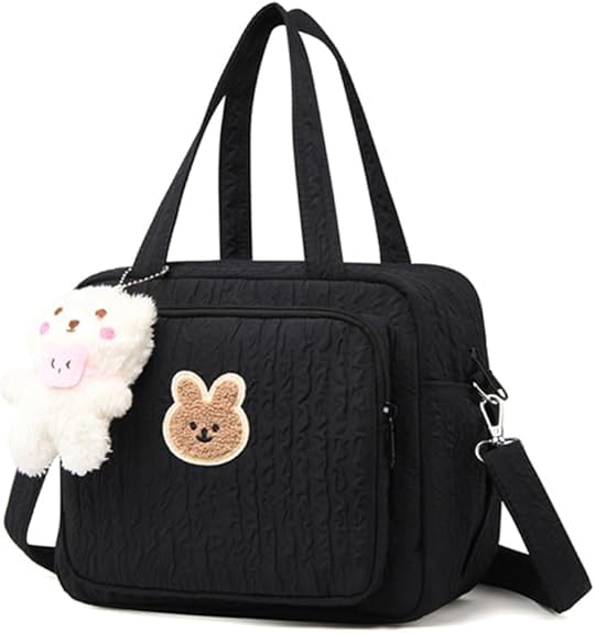 Lushandy Baby Diaper Bag Tote Mom Bag Cute Crossbody Diaper Bags Baby Travel Bags for Girl Paaleras Para Bebe Black Large - Image 1
