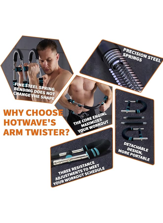 NALACAL Twister Arm Exerciser Adjustable Chest Expander Biceps Triceps Forearm Inner Thighs & Shoulder Muscle Fitness Equipment Upper Body Strength Training Machine Portable Home Fitness Equipment - Image 5