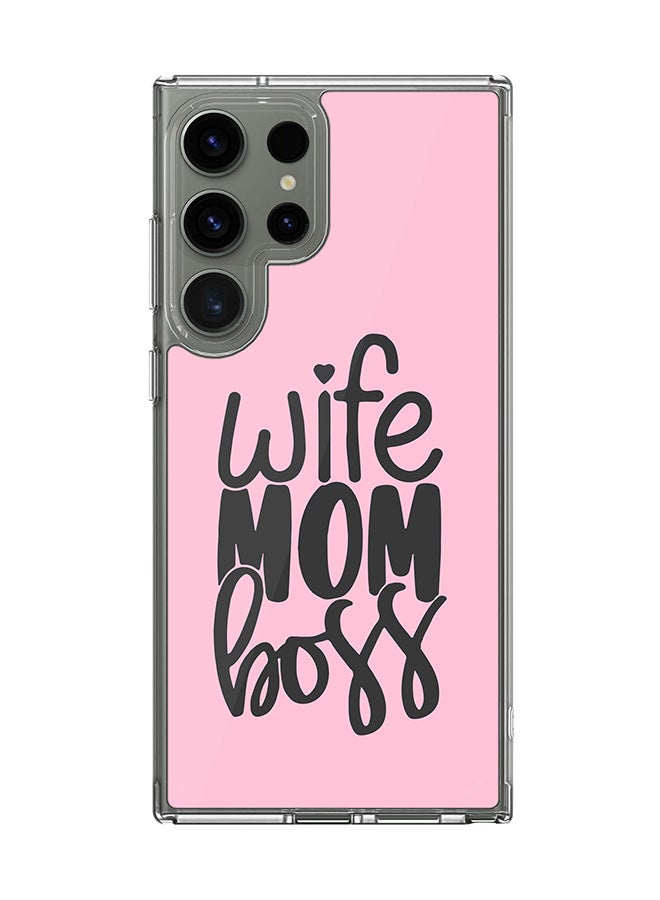 Stylizedd Classic Clear Case for Samsung Galaxy S25 Ultra , Hybrid Soft Case Flexible Edges Anti Drop TPU PC Gel Thin Transparent Cover - Wife Mom Boss - Image 1