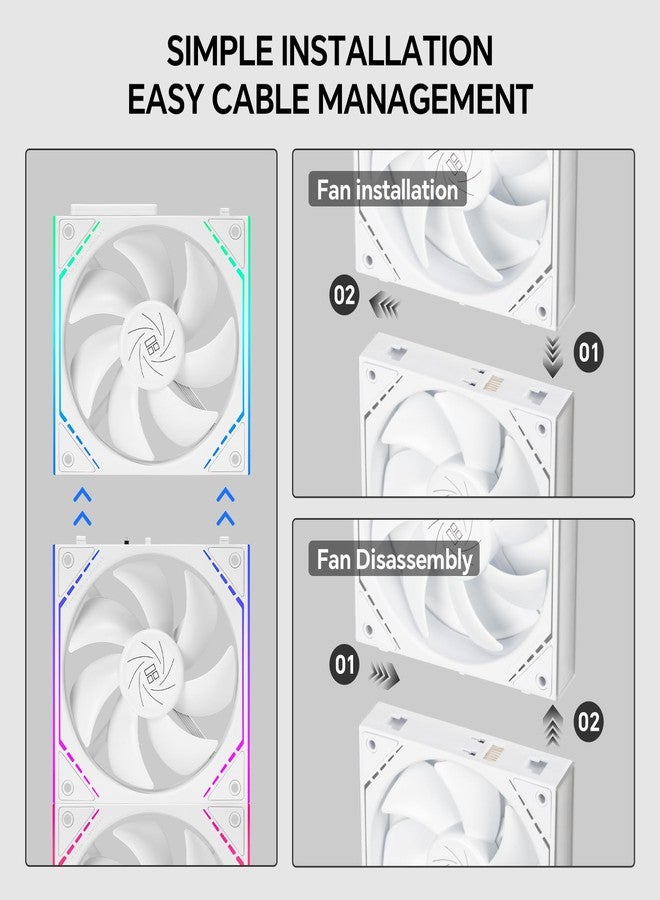 Thermalright TL-M12QW X3 120mm PC Case Cooling Fans, Daisy-Chain | 2000RPM | ARGB | Dual Infinity Mirrors Lighting for Gaming Build(3-Pack) - Image 3