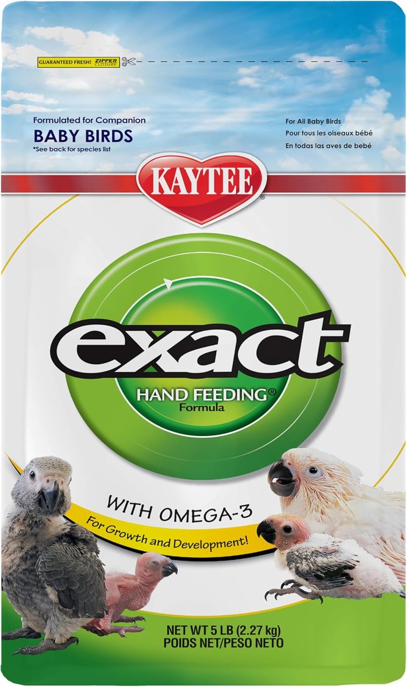 Kaytee Exact Hand Feeding Formula for Baby Birds, 5 lb Bag with Omega-3 - Image 1