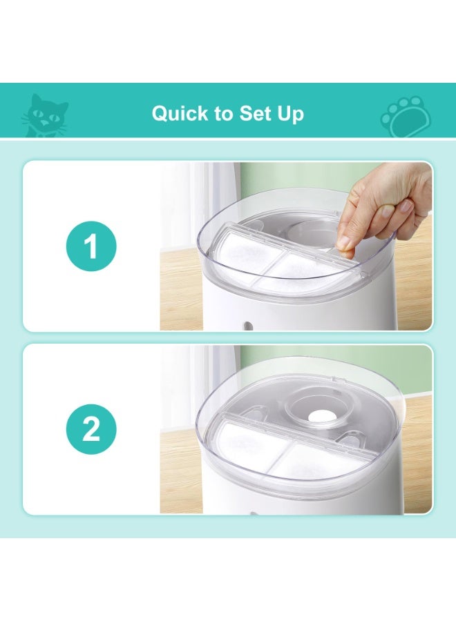 6 Pack Pet Fountain Replacement Filters for WF20/CF20 Wireless Cat Dog Water Dispensers, Triple Filtration System - Image 4