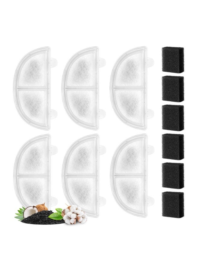 6 Pack Pet Fountain Replacement Filters for WF20/CF20 Wireless Cat Dog Water Dispensers, Triple Filtration System - Image 1