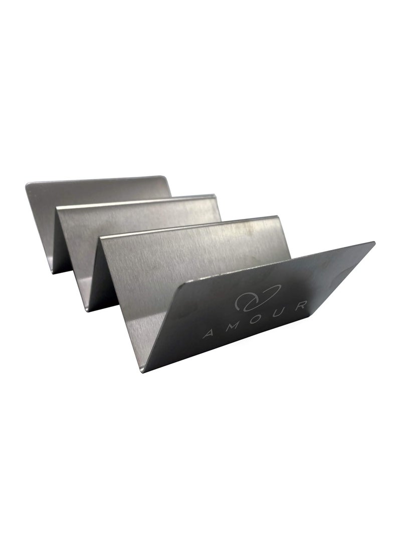 AMOUR Amour Taco Holder Taco Stand Holds up to 3 Tacos Each as Plates Safe for Dishwasher Oven and Grill  - Image 1
