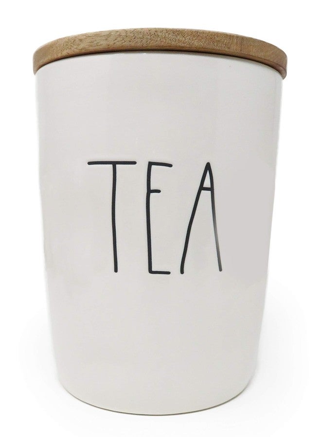 Rae Dunn by Magenta LL Large Letter Canister (TEA- MEDIUM- WOOD LID) - Image 1