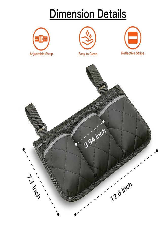 Longomat Stroller Caddy Stroller Organizer With Cup Holder, Non Slip Straps Stroller Bag for Phone, Pet Stroller Accessories,Universal Stroller Organizer,Fits Single & Double Strollers - Image 4