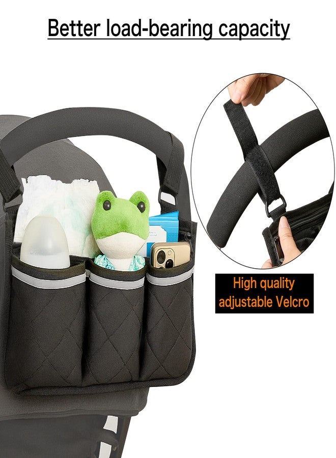 Longomat Stroller Caddy Stroller Organizer With Cup Holder, Non Slip Straps Stroller Bag for Phone, Pet Stroller Accessories,Universal Stroller Organizer,Fits Single & Double Strollers - Image 3