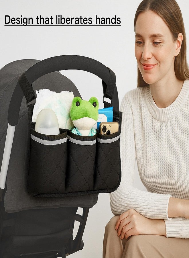 Longomat Stroller Caddy Stroller Organizer With Cup Holder, Non Slip Straps Stroller Bag for Phone, Pet Stroller Accessories,Universal Stroller Organizer,Fits Single & Double Strollers - Image 5