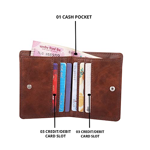 ShopMantra Unisex Printed Card Holder| Card Holder for Women | Card Holder for Men | Premium Vegan Faux Leatherette Card Holder Pocket Organizer - Brown - Image 4