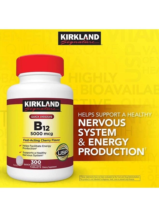Kirkland Signature - Quick Dissolve B-12 5000 Mcg., 300 Tablets - Image 1