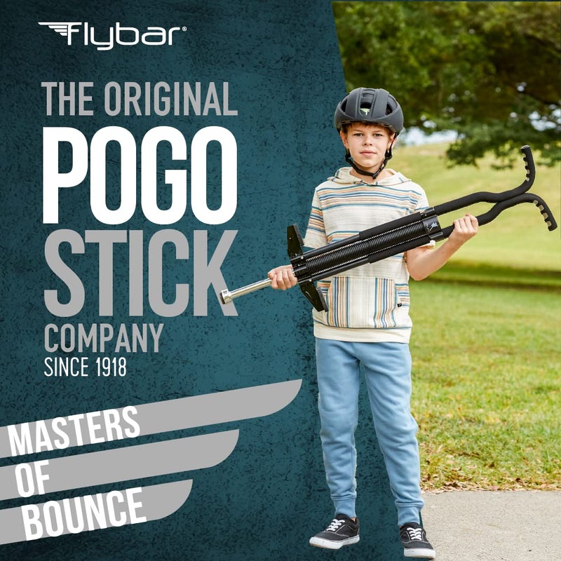 Flybar Master Pogo Stick for Kids, Ages 9+, 80 to 160 Pounds, Easy Grip Handles, Anti-Slip Pegs, Outdoor Toys for Boys, Jumper Toys for Girls, Outside Toys for Kids, Tweens and Teens (Black/Silver) - Image 4