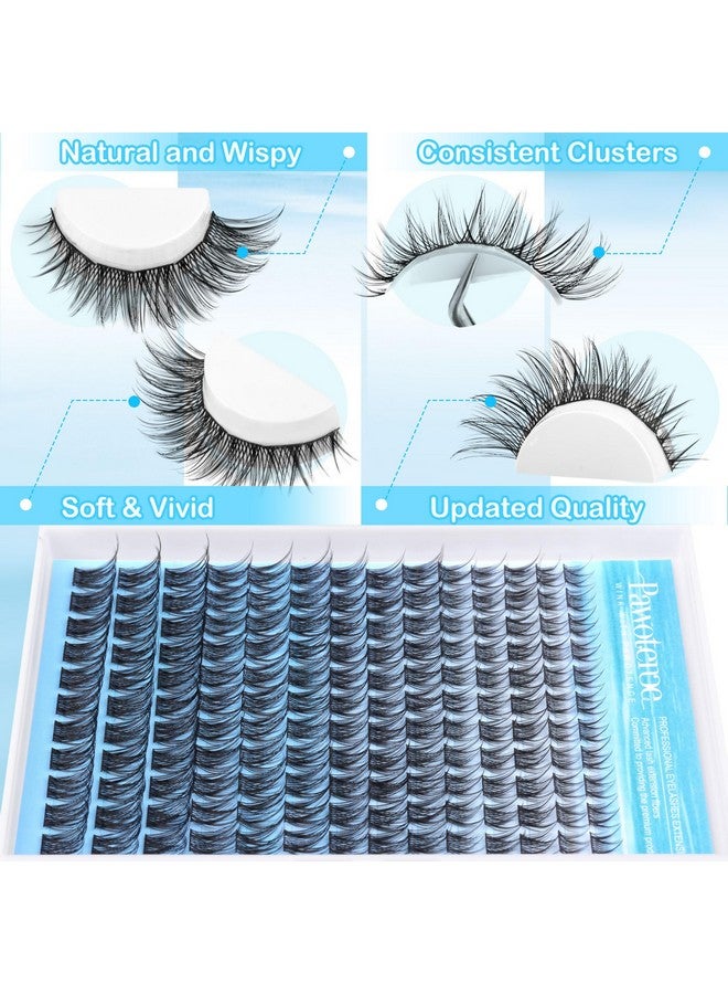 Pawotence Wispy Lash Clusters Natural Cluster Eyelash Extensions 154Pcs Individual Lashes 8-16Mm Lash Extension Diy False Eyelashes Soft Comfortable Natural Eyelash Clusters With Thin Band - Image 2