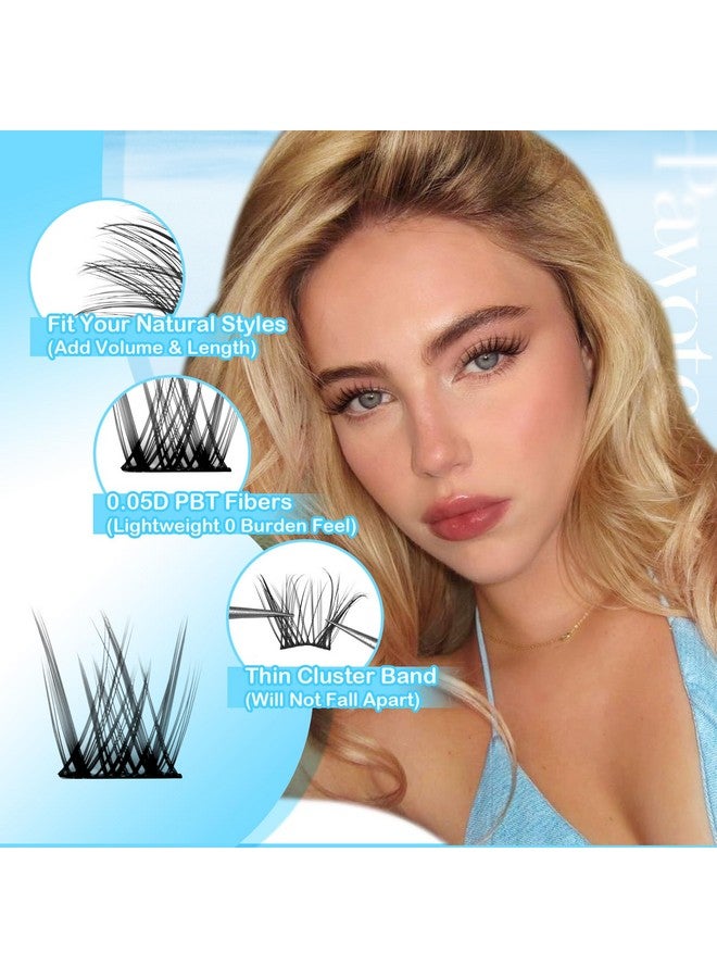 Pawotence Wispy Lash Clusters Natural Cluster Eyelash Extensions 154Pcs Individual Lashes 8-16Mm Lash Extension Diy False Eyelashes Soft Comfortable Natural Eyelash Clusters With Thin Band - Image 3