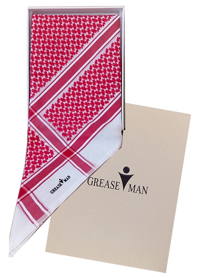 GREASE MAN - Grease Man Casual Shemagh Red And White Excellent Material - Image 1