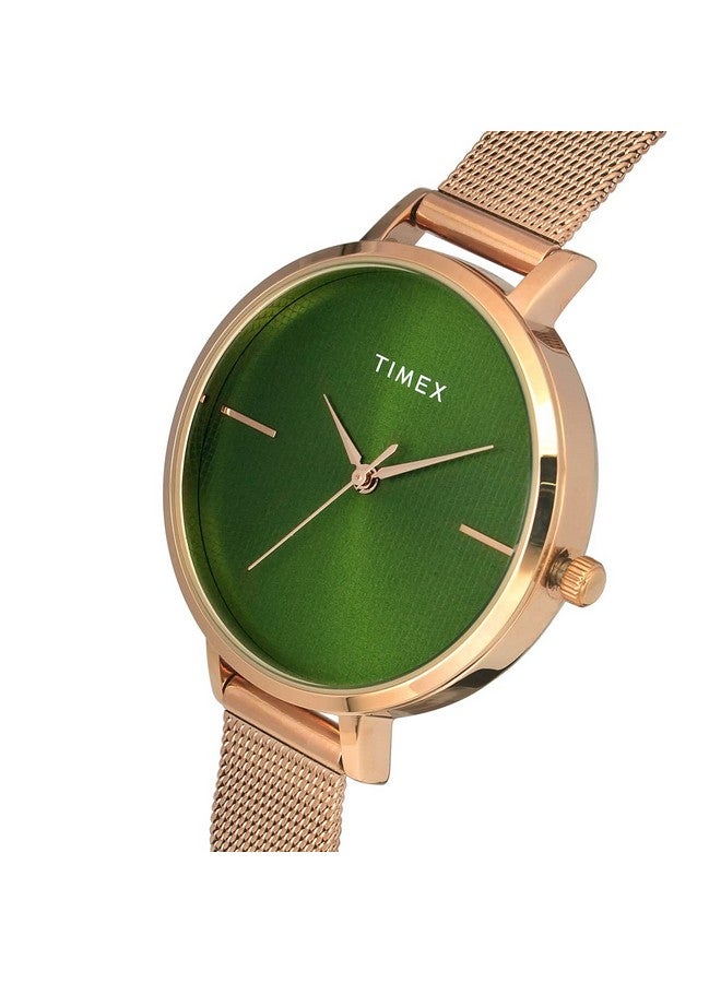 تيميكس ساعة تايمكس انالوج بمينا خضراء للنساء - TWEL155SMU04 - Image 3