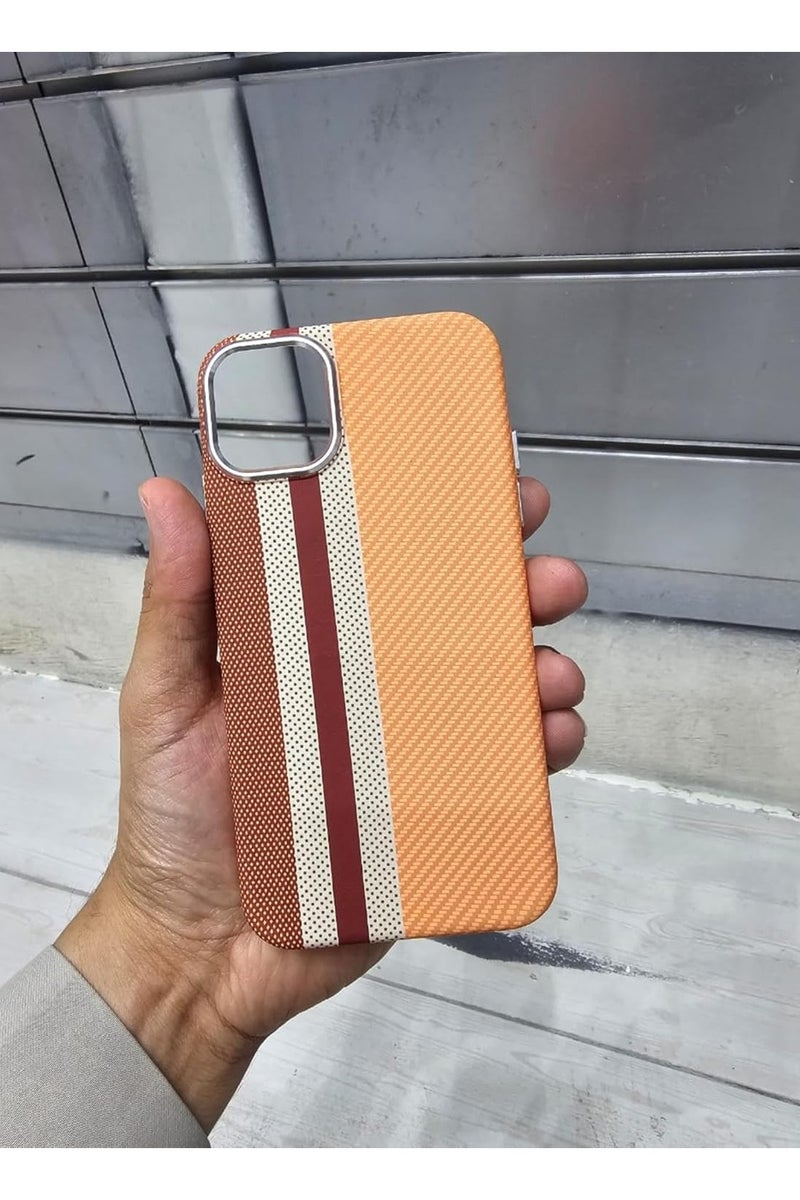 erorex Phone Case Compatible with iPhone 15 Pro Slim Lightweight Protective Cover with Beige and Brown Stripe Pattern Anti Slip Grip Shock Absorption Precise Cutouts and Stylish Durable Finish - Image 4