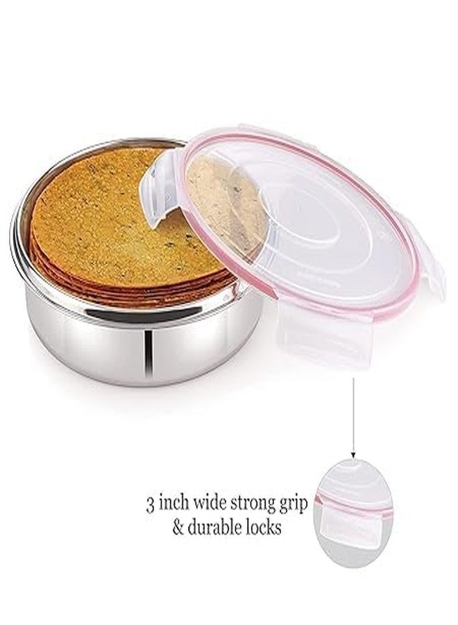Gcrox Leak Proof Click and Seal Lock Stainless Steel Storage/Air Tight Tiffin Container/Lunch Container with Stainless Steel (S.S) (125ML) - Image 4