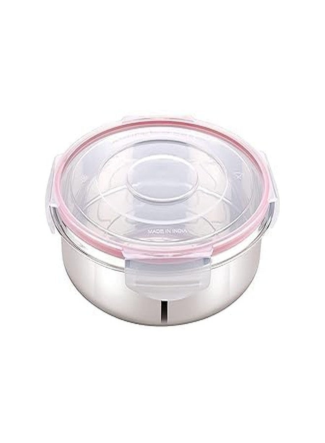 Gcrox Leak Proof Click and Seal Lock Stainless Steel Storage/Air Tight Tiffin Container/Lunch Container with Stainless Steel (S.S) (125ML) - Image 1
